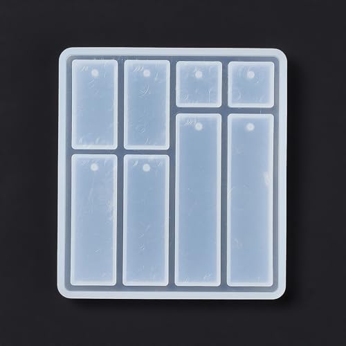 1PC Rectangle & Square Pendant Silicone Molds Resin Epoxy Casting Molds for Earring Necklace Keychain Charms Pendants Jewelry Making DIY Gem Cabochon Craft Supplies White 78x70x5.7mm - color: White-11