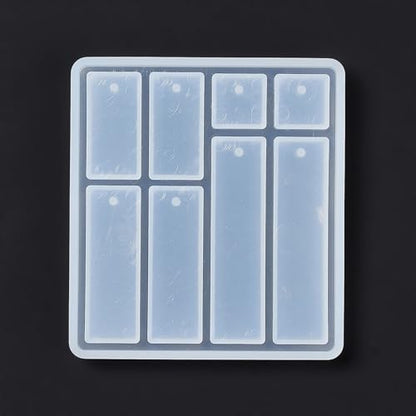 1PC Rectangle & Square Pendant Silicone Molds Resin Epoxy Casting Molds for Earring Necklace Keychain Charms Pendants Jewelry Making DIY Gem Cabochon Craft Supplies White 78x70x5.7mm - color: White-11
