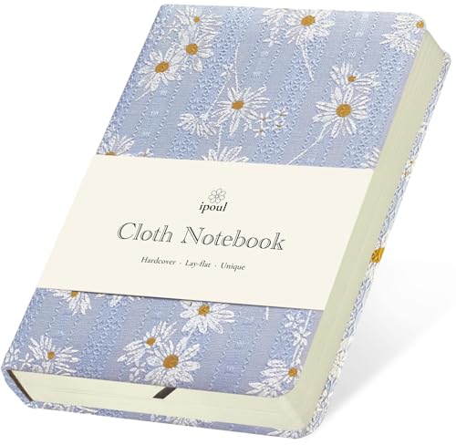 Daisy Gifts for Women, A6 Pocket Notebook, Floral Fabric Journal, 4x6 Lined Notebook & Blank Sketchbook, Cute Small Notebook, Daisy Floret Blue Journal, Gift for Girls. - color: A6-Cute Daisy Blue