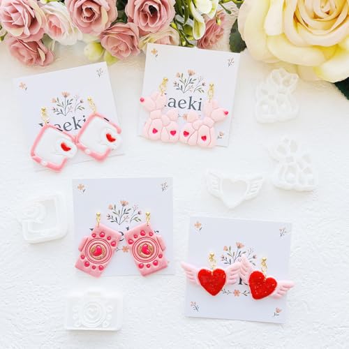 Valentine’s Day Polymer Clay Cutters Set – Romantic Polymer Clay Molds, Clay Cutters, Clay Earring Cutters, Clay Tools - color: 2H color