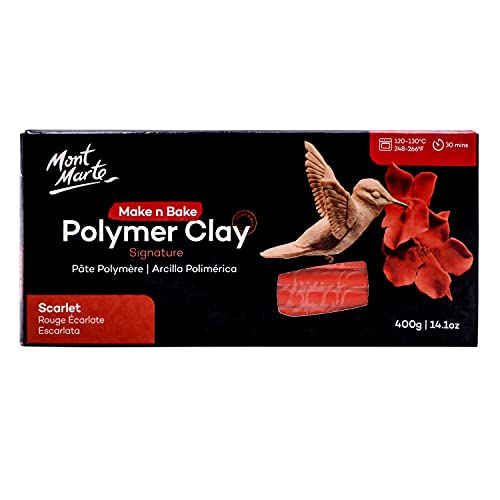 Mont Marte Make n Bake Polymer Clay 400g - Scarlet - color: Scarlet, size: 14.1oz