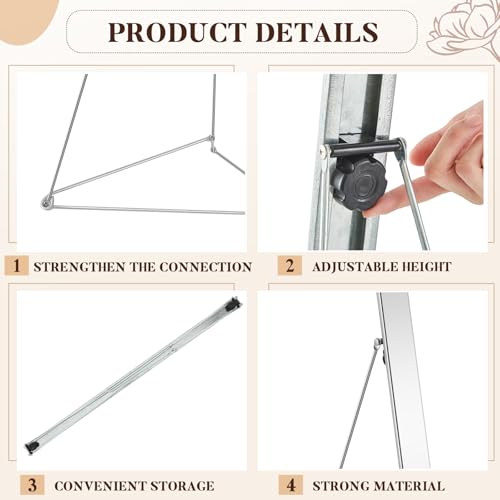 Hicarer 48 Inches Foam Poster Cardboard Easel Display Stand Heavy Duty Floor Standing Sign Adjustable Poster Board Stand Tripod Support for Outdoor Indoor Shows Restaurants Offices