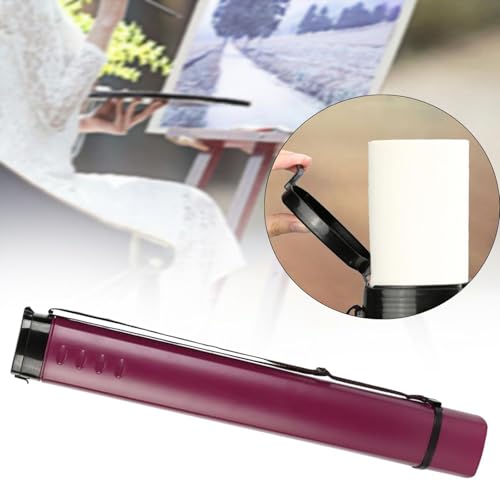 HouseVibe Extendable Poster Tube Telescoping Document Holder Blueprint Storage Case for Maps Painting Paper Art Supplies (1 Tube)- Deep Purple - color: Deep Purple
