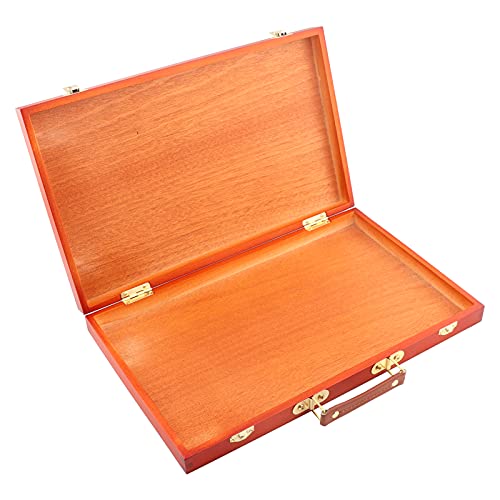 Oil Painting Box Portable Wooden Painting Case Wooden Painting Easel Painting Tool Case Wood Easel Case Watercolor Container Wooden Art Wood Desk Table Easel Travel Pigment Case Painting Easel