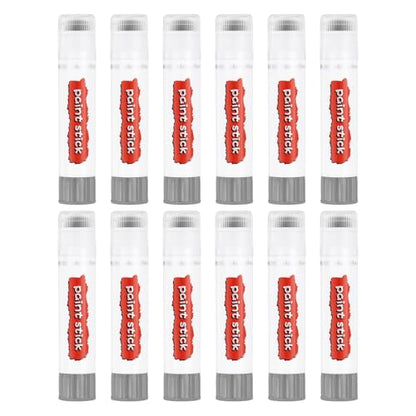 PATIKIL Tempera Paint Sticks, 12 Pcs Solid Tempera Paints Sticks Washable Bulk Markers Pen Quick Drying for Artists Beginners Art Supplies, Gray - color: Gray