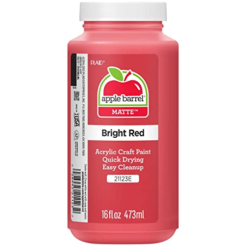 Apple Barrel Acrylic Paint in Assorted Colors (16 Ounce), 21123 Bright Red - color: Bright Red, size: 16 Fl Oz (Pack of 1)