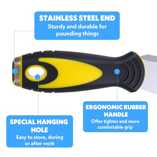 4PCS Stainless Steel 10 In 1 Multi Function Paint Scraper, Putty Knife, Taping Knife, Spackle Tool, Metal Scraper With Hammer End