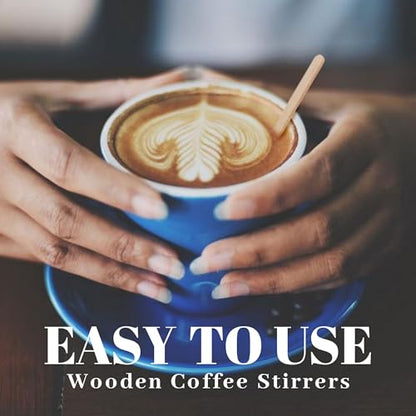 ANTETOK Wooden Coffee Stirrers - Coffee Stir Sticks 5.5 Inch,100pcs Individually Wrapped Disposable Swizzle Sticks,Swizzle Drink Sticks for Coffee,Tea,Cocktail and Hot Chocolate - size: 5.5Inch-100pcs(Wrapped)