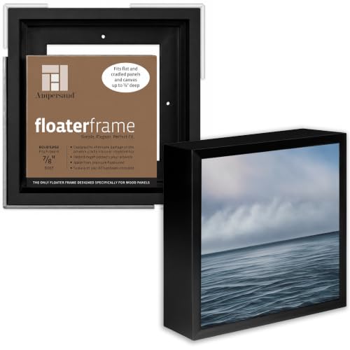 Ampersand Art Supply Floaterframe | 6"x6" | 7/8" Depth | Bold Style | Hardwood Floating Frame in Black Finish for Canvas, Wood Panels & Artwork - color: Black Bold, size: 6"x6"