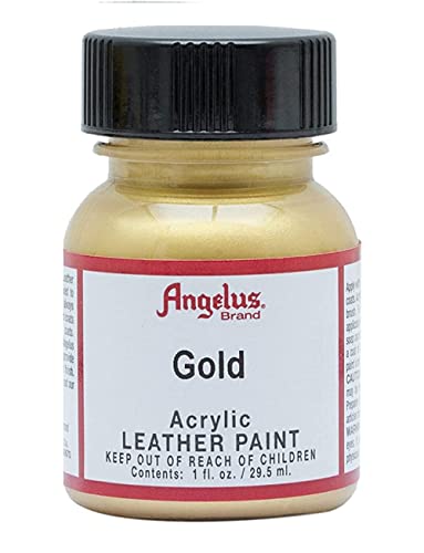 Angelus Acrylic Leather Paint Gold 1oz - color: Metallic Gold
