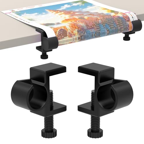 GFYYBKJ Diamond Painting Canvas Table Clamp Set, Diamond Painting Canvas Roll Holder, Diamond Art Kits and Craft Accessories for Adults, Gift for DIY Diamond-Painters(Black) - color: Black