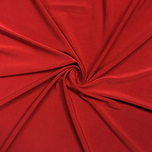 ITY Jersey Fabric | Spandex Knit | 2-Way Stretch | 95% Poly, 5% Spandex | Anti-Wrinkle, Breathable | 60" Wide | By the Yard | Apparel, Event Decor, Drapery (Lipstick, 1 Yard) - color: Lipstick Red, size: 1 Yard