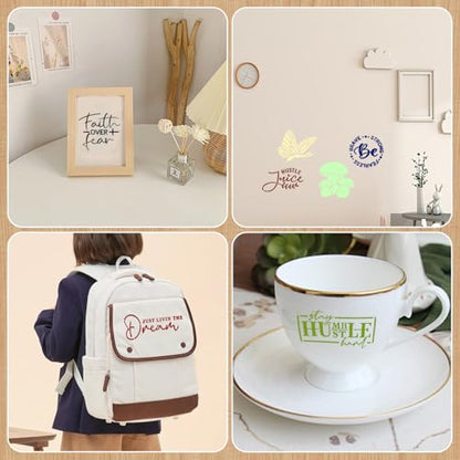20 PCS Artistic Word Stencils, 4 Inch Inspirational Word Reusable Plastic Paint Templates, Quote Phrase Sayings Stencils Set for Painting on Wood Wall Canvas Fabric Paper Home Sign Furniture Canvas - color: I