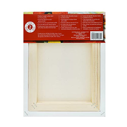 Artist's Loft 8" x 10" Level 2 Gallery Wrapped Traditional Canvas - Archival, Acid Free Cotton Canvas for Paint, Acrylic, & Oils - Bulk 12 Pack - size: 8 x 10