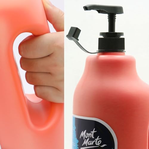 Mont Marte Discovery School Acrylic, Orange, 1/2 Gallon (2 Liter). Ideal for Students and Artists. Excellent Coverage and Fast Drying. Pump Lid Included. - color: Orange