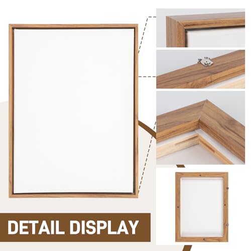 Canvas Floating Frame, Canvas Frame 0.75 inches deep Floater for Canvas Panel Oil Painting Wall Art Prints (Natural Wood, 23.6x31.5) - color: Natural Wood, size: 23.6x31.5