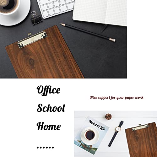 Crapyt Wooden Clipboard with Metal Clip Drawing Board A4 Size Hardboard for Memo Clipboard File Storage Wood Grain Thicken Teacher Teens - size: A4