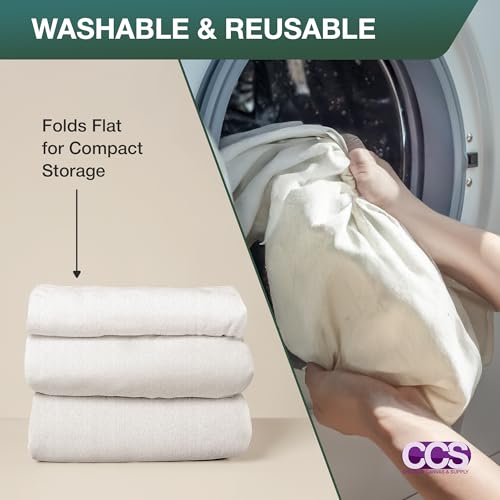 CCS Canvas Drop Cloth for Painting – All Purpose Cotton Duck Cloth Tarp for Curtains, Tablecloths, Backdrops – Washable & Reusable Floor Cover & Dust Sheet for Furniture (12x15 Ft) - size: 12 by 15 Feet