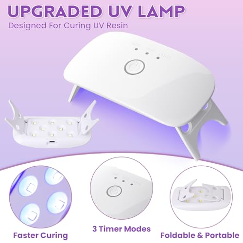 LET'S RESIN UV Resin Jewelry Making Kit - 153Pcs Crystal Clear 250g UV Resin Kit with Light, UV Resin Molds, Resin Starter Kit for Beginners, Keychain&Earring Making, Craft Decor - size: 250g Jewelry Making Kit