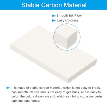 PATIKIL Compressed Charcoal Sticks, 6 Pack Art Supplies Sketch Square Stick for Artist Drawing Sketching Shading Painting, White