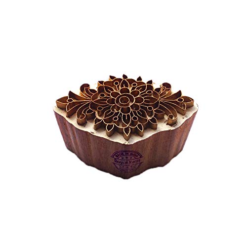 Popular Printing Block Brass Floral Pattern Wooden Clay Stamp BSCtag007 - size: BSCtag007