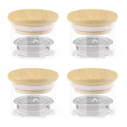 4 Pack Acrylic Nail Brush Cleaner Dappen Dish with Lid, Mesh Layered Nail Art Brush Monomer Liquid Wash Cup Glass Removal Jar for Sequins Glitter Powder, 1.5in High - color: 1.5in High