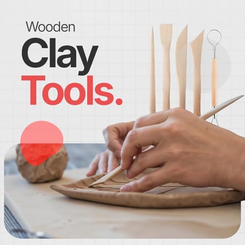 25 Pcs Clay Tools and Pottery Tool Kit for Polymer Clay Sculpting, Air Dry Clay, Ceramics, Professional Sculpting Tools Set with Silicone Shapers, Ball Stylus & Premium Black Canvas Case - size: Pack of 25