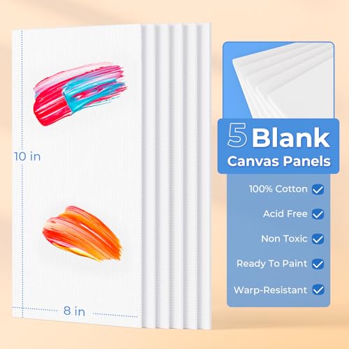 Nicpro Acrylic Paint Canvas Set for Adults, 46PCS Art Painting Supplies Kit with 24 Acrylic Paints(36ML), Table Wood Easel, 5 Canvas Panels, 12 Brushes, Paper Pad, Palette for Artist Beginner Students - color: 24 colors