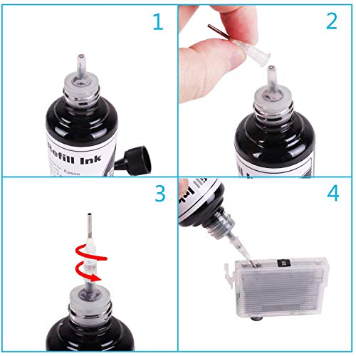 Yellow Dye Sublimation Ink Heat Transfer Ink Inkjet Printer Refillable Ink Cartridge Ciss for C88 C88+ WF-7710 WF-7720 WF-7210 WF-7620 WF-3640 WF-2750 ET-2800 ET-2803 ET-2720 ET-2760 ET-4700 ET-15000 - color: Yellow