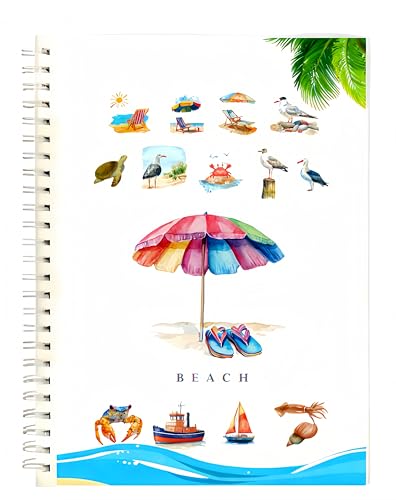 Watercolor Workbook，Water Paint Adult Set，Easy Coloring Book for Adults,Beautiful Paintings for Beginner（Fruit - Album (Beach - brochure) - color: Beach - brochure