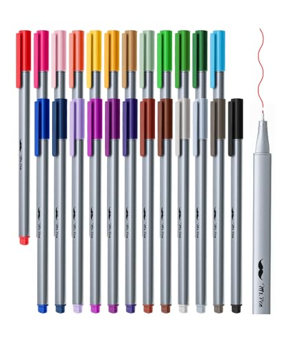 Mr. Pen- Colored Fineliner Pens, 24 Pack, 0.4mm Fine Point | Smooth Bible Journaling Pens for Detailed Drawing, Note-Taking, Coloring, Sketching, Planning & Art Projects, School Supplies - color: Assorted Colors, size: 24 Pack