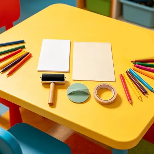 TOKIDNY Gel Printing Plate Art Supplies Set 8x10 Inch with Roller, Baren, Tape, and Printing Paper Compatible with Water-Based and Oil-Based Paints for Card Making and Art Classes