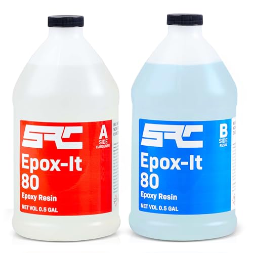 SRC Epox-It 80, 1-Gallon Multi-Purpose High Gloss Clear Epoxy Resin Kit | Perfect for Beginners and Experts, Coating, Bar Top, Countertop, Tabletop- Crystal Clear Formula for Jewelry Art, Laminating - color: Clear, size: 1 Gal