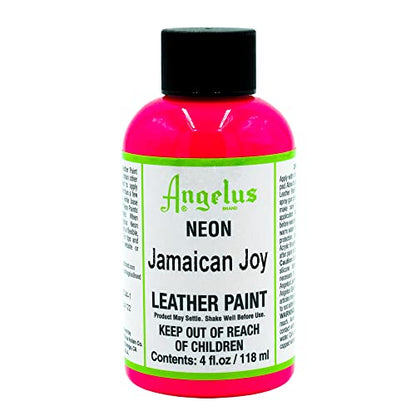 Angelus Neon Acrylic Leather Paint for Shoes, Boots, Jackets, Art, Customizing, Sneakers, Bags, & More – Jamaican Joy – 4oz