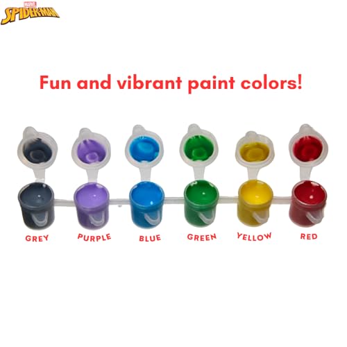 Innovative Designs Marvel Spiderman Canvas Paint Set for Kids with 3 Canvases, Acrylic Paint, Paintbrush, & Easel - color: Spiderman