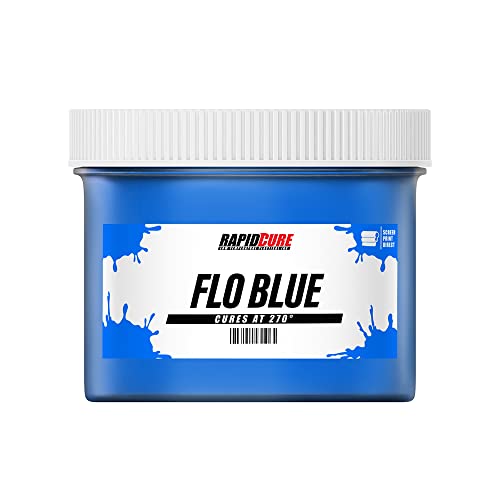 Rapid Cure® Screen Printing Ink Fluorescent Blue (8oz.) - Plastisol Ink for Screen Printing, Fast Curing Fabric Paint - Screen Print Direct®, USA Made - color: Fluorescent Blue, size: 8 fl oz