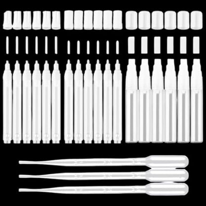 21Pcs Refillable Acrylic Paint Markers 3mm 6mm15mm, Empty Acrylic Markers with 3 ml Dropper, Blank Round Tilted Flat Head Fillable Paint Pen for Adult Painting, Ceramics Graffiti Stone and DIY