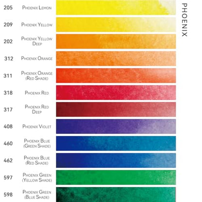 PHOENIX Professional Watercolor Paint Single Tube - 0.47 Fl Oz / 14ml - Phoenix Red - color: Phoenix Red, size: 0.47 Fl Oz (Pack of 1)