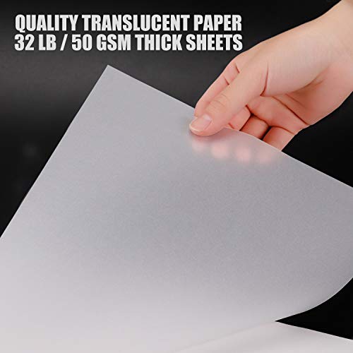 Bachmore 9”x12” Artist’s Tracing Paper Pad, 75 Sheets – Translucent Tracing Paper for Pencil, Marker and Ink - Trace Images, Sketch, Preliminary Drawing, Overlays 32 LB / 50 GSM - size: 9 X 12