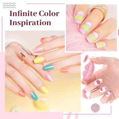 JODSONE 23 PCS Gel Polish Kit Colorful Fashion Classic Nail Gel Set 3 Bottles of Base Coat Matte and Glossy Top Coat - color: B26