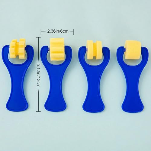 Painting Foam Brush Roller Sponge with Plastic Handle Washable Painting Brushes Touch Up Brush DIY Art Craft Painting Tool 8 pcs - color: F