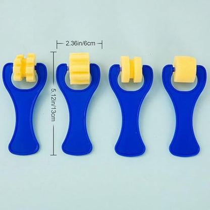 Painting Foam Brush Roller Sponge with Plastic Handle Washable Painting Brushes Touch Up Brush DIY Art Craft Painting Tool 8 pcs - color: F