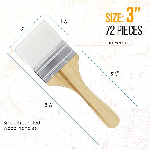 U.S. Art Supply 3 Pack of Variety Size (Set of 72 Packs of 3) = 216 Total Brushes