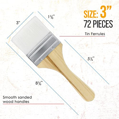 U.S. Art Supply 3 Pack of Variety Size (Set of 72 Packs of 3) = 216 Total Brushes