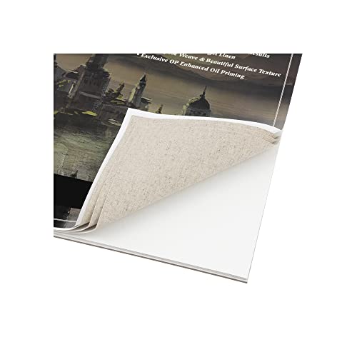 Centurion Deluxe Oil Primed Linen Pad 12"x16" - 6 Pack 10 Sheets Per Pad - 60 Pages Total - 11 oz. No Bleed Pages, Lightweight, Easy to Travel Canvas Pad for Plein Air Painting