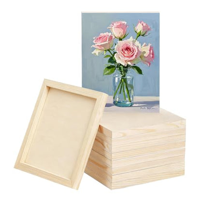 5 Pack 12x16 Inch Unfinished Square Wood Panels for DIY Painting Crafts | Blank Wood Canvas Frames for Oil Paint Pouring & Valentine Halloween Xmas Decor - size: 12"×16" 5 Pack