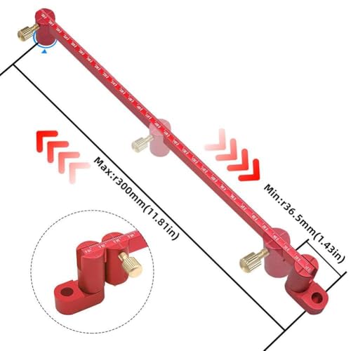 300mm Compass Tool - Large Woodworking Scriber, Circle Marking Gauge (Red) - style: Red-300mm
