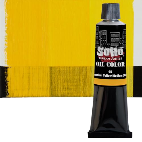 SoHo Urban Artist Oil Paint - 2 Pack, Cadmium Yellow Medium Hue 2 Pack - 170 ml Tube - Best Valued Oil Colors for Painting with Excellent Pigment Load - color: Cadmium Yellow Medium Hue