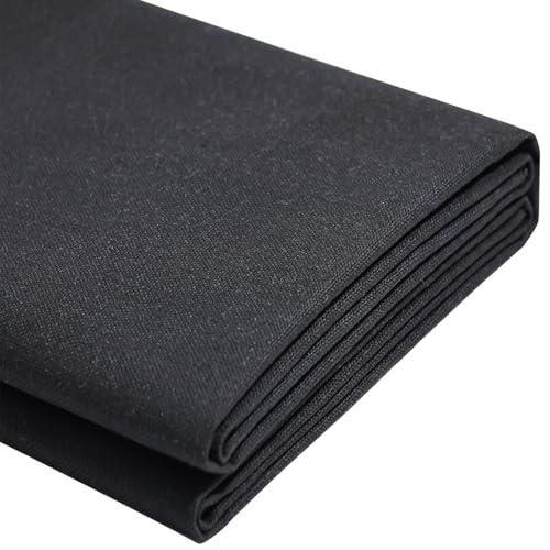 Canvas Fabric, 60" Wide Medium Weight 8 oz Duck Fabric for Quilting, Sewing, Crafts, Painting, Drop Cloths (Black) - color: Black, size: 60''x80''