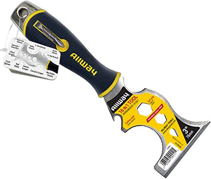 ALLWAY DSXG16 16-in-1 Painter's Multi Tool with 2 Screwdriver Bits | Soft-Grip Handle, Built-in Hammer End - style: 16-in-1